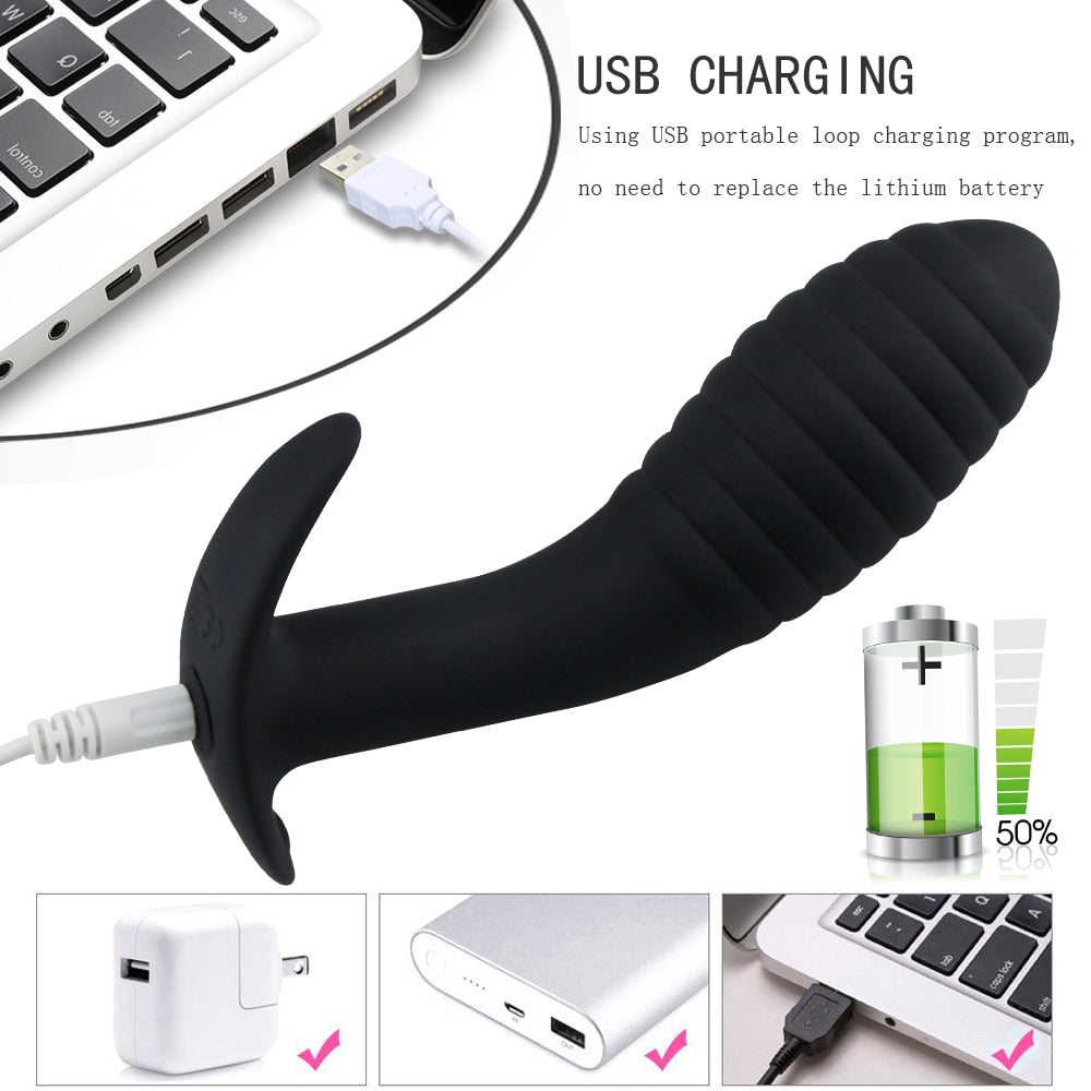 Remote Control Vibrating Prostate Massager Anal Plug Waterproof 10 Stimulation Patterns Butt Anus Silicone For Men Adult Sex Toy Store - SexxToys.Shop