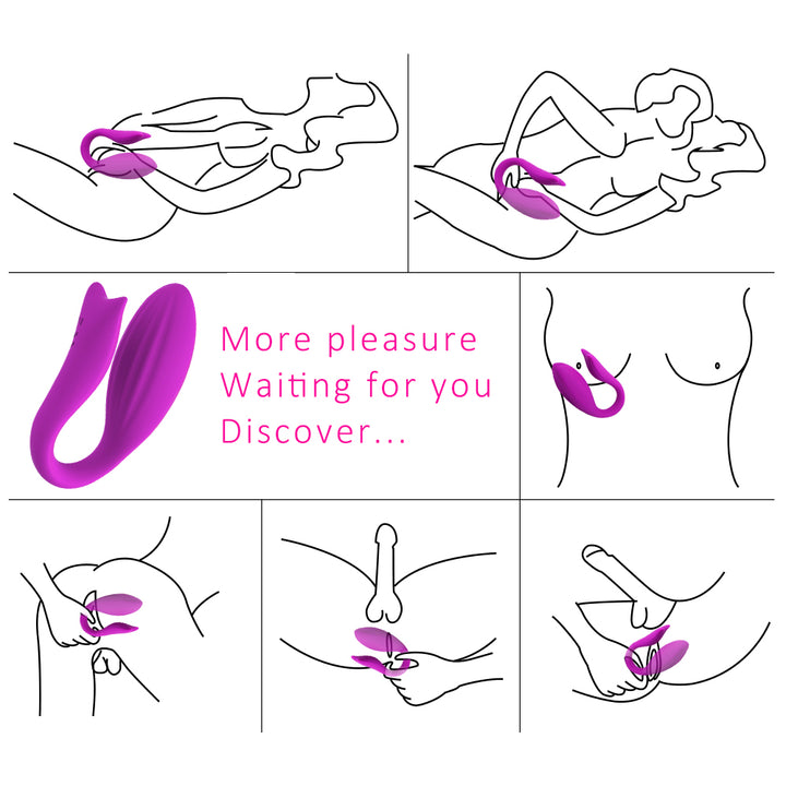 U-Shape Mermaid Wireless Remote Control Couple Vibrator 12 Speeds G Spot and Clitoral Massager Dual Motors For Women Adult Sex Toy Store - SexxToys.Shop
