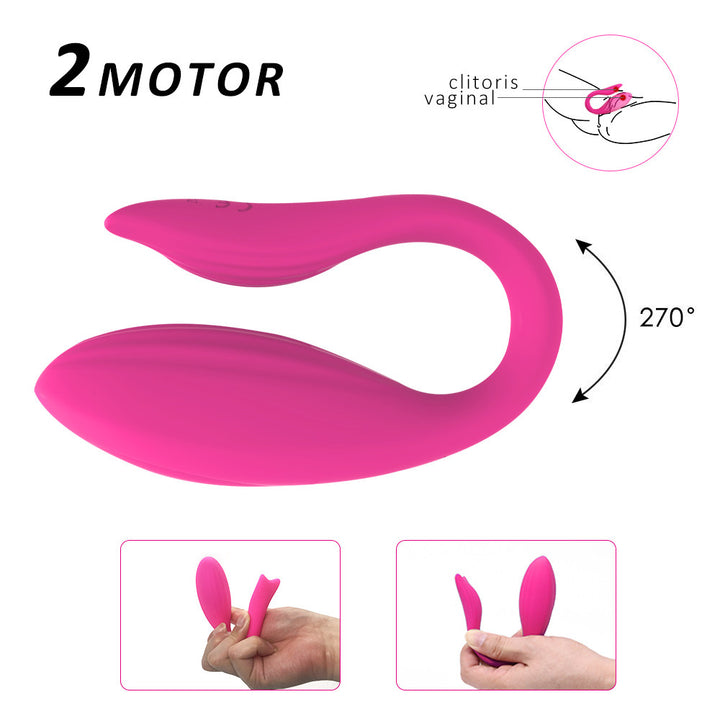 U-Shape Mermaid Wireless Remote Control Couple Vibrator 12 Speeds G Spot and Clitoral Massager Dual Motors For Women Adult Sex Toy Store - SexxToys.Shop