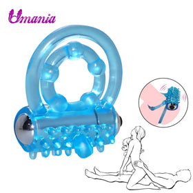 Mini Vibrators Rings Double Male Ring Delay Premature Ejaculation Loop Lock For Men Adult Sex Toy Store - SexxToys.Shop
