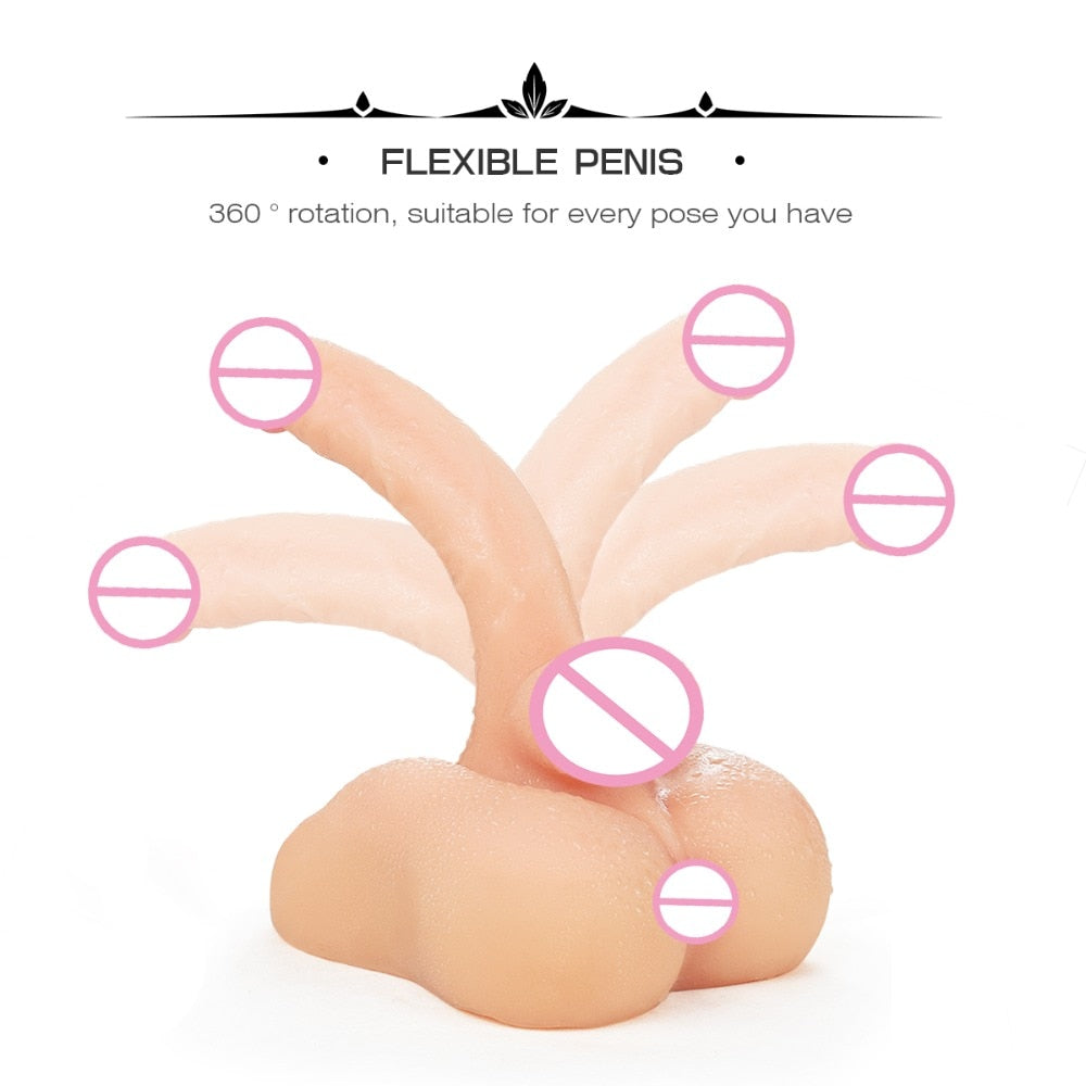Torso Dildo Doll Durable Silicone Solidity Dolls Female Masturbation Anal Toys Lifelike Penis For Men or Women Adult Sex Toy Store - SexxToys.Shop