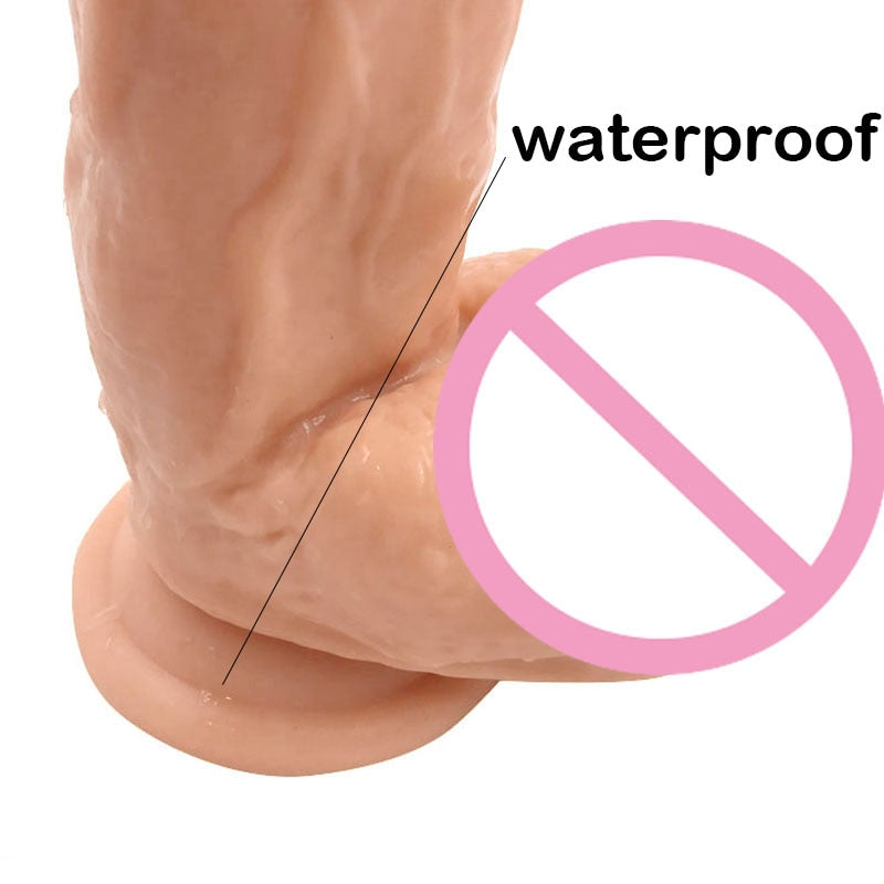 NEW Model Waterproof 12 inch Big Realistic TPE Dildo With Suction Cup Adult Sex Toy Store - SexxToys.Shop