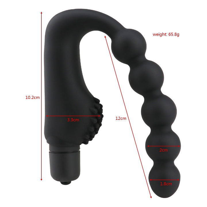 Silicone 10 Speeds Anal Plug Prostate Massager Vibrator Butt Plugs 5 Beads For Men Adult Sex Toy Store - SexxToys.Shop