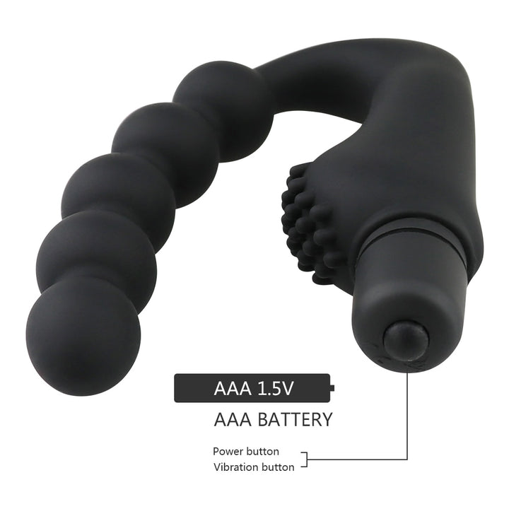Silicone 10 Speeds Anal Plug Prostate Massager Vibrator Butt Plugs 5 Beads For Men Adult Sex Toy Store - SexxToys.Shop