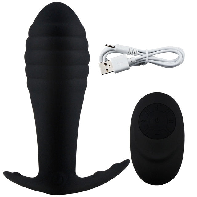 Remote Control Vibrating Prostate Massager Anal Plug Waterproof 10 Stimulation Patterns Butt Anus Silicone For Men Adult Sex Toy Store - SexxToys.Shop