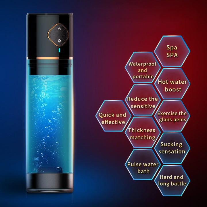 Rechargeable Water Bath Electric Penis Pump Vacuum Aid Impotence Helper Erection Automatic Extender Penis Enlargement Pump For Men Adult Sex Toy Store - SexxToys.Shop