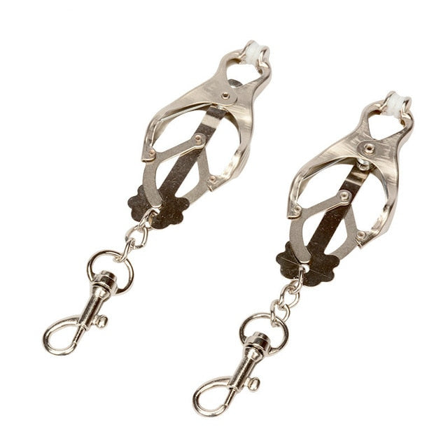 Many Styles (1 Pair/Set) of Fancy Nipple Breast Clamps With Metal Chain BDSM For Adults Pleasure Adult Sex Toy Store - SexxToys.Shop