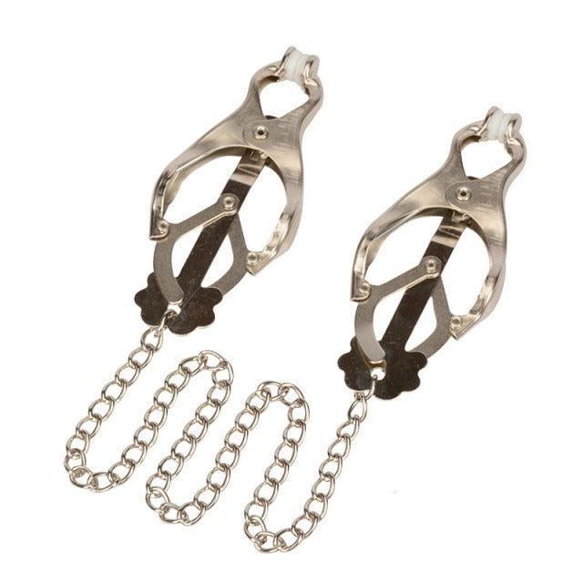 Many Styles (1 Pair/Set) of Fancy Nipple Breast Clamps With Metal Chain BDSM For Adults Pleasure Adult Sex Toy Store - SexxToys.Shop