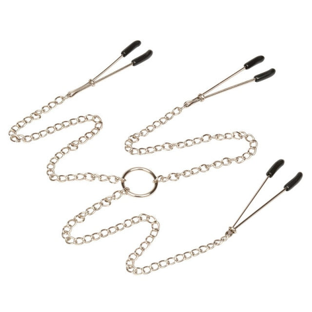 Many Styles (1 Pair/Set) of Fancy Nipple Breast Clamps With Metal Chain BDSM For Adults Pleasure Adult Sex Toy Store - SexxToys.Shop