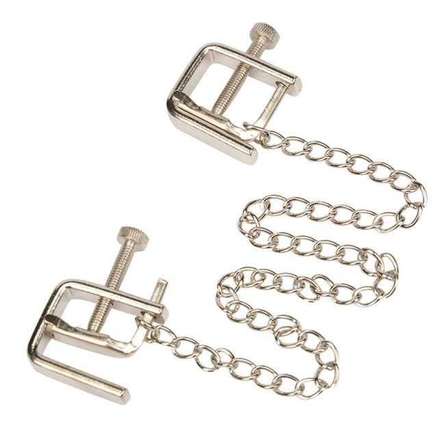 Many Styles (1 Pair/Set) of Fancy Nipple Breast Clamps With Metal Chain BDSM For Adults Pleasure Adult Sex Toy Store - SexxToys.Shop