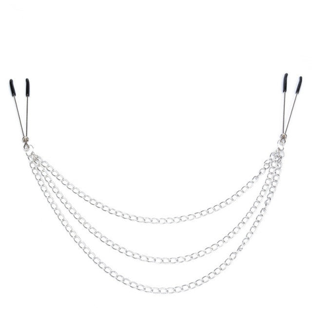 Many Styles (1 Pair/Set) of Fancy Nipple Breast Clamps With Metal Chain BDSM For Adults Pleasure Adult Sex Toy Store - SexxToys.Shop