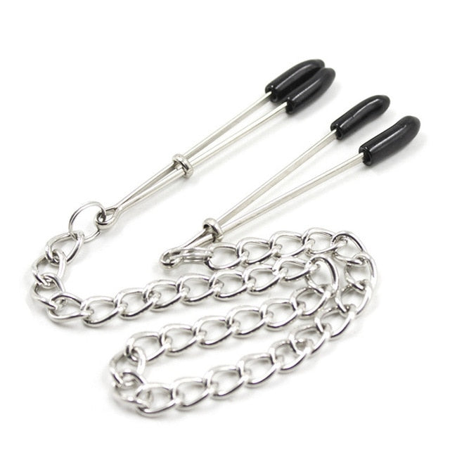 Many Styles (1 Pair/Set) of Fancy Nipple Breast Clamps With Metal Chain BDSM For Adults Pleasure Adult Sex Toy Store - SexxToys.Shop