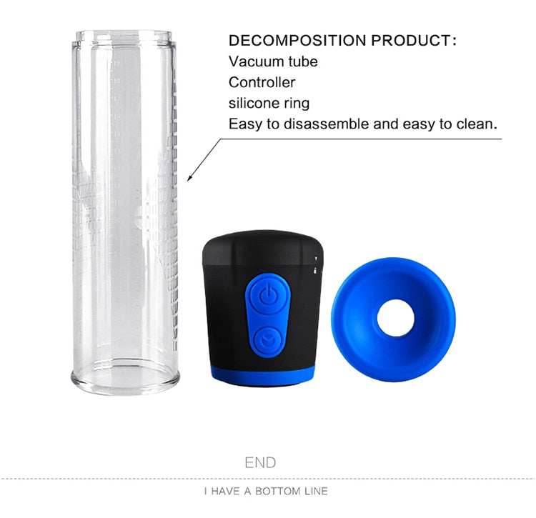 ABS Silicone Penis Enlargement Extender Electrical Vacuum Pump Male Masturbator Adult Sex Toy Store - SexxToys.Shop