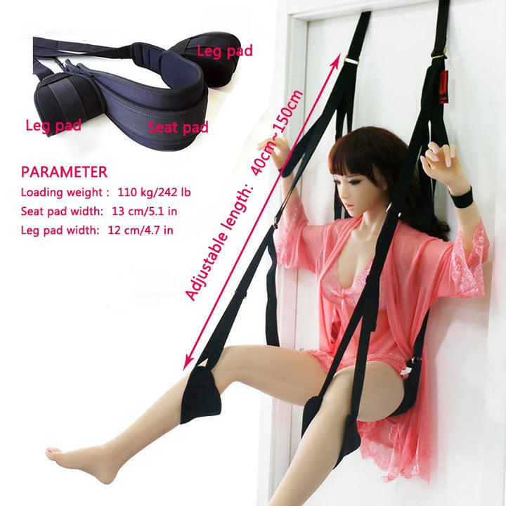 Couples Sex Swing Soft Seat And Leg Pad Indoor Sex Love Flirt Erotic Hanging Door Swing Adult Sex Toys Sex Furniture Fetish BDSM For Men or Women Adult Sex Toy Store - SexxToys.Shop