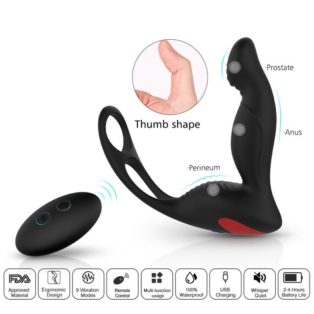 Anal Sex Toy Gay Sex Product Prostate Sex Erection Cock Massager With Delay For Men Adult Sex Toy Store - SexxToys.Shop