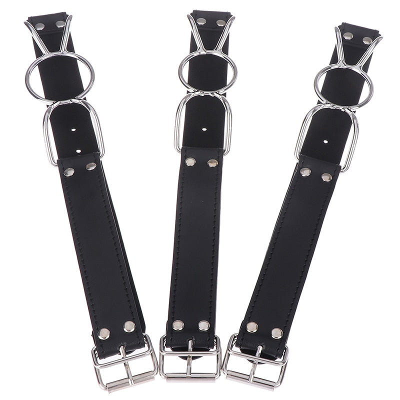 Leather Metal O-Ring Gag Flirting Open Mouth BDSM For Men or Women Adult Sex Toy Store - SexxToys.Shop