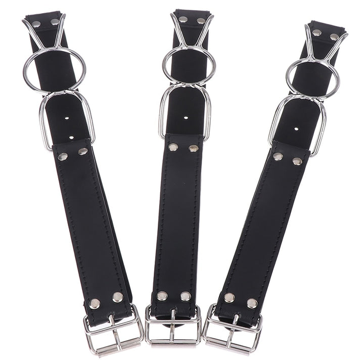 Leather Metal O-Ring Gag Flirting Open Mouth BDSM For Men or Women Adult Sex Toy Store - SexxToys.Shop