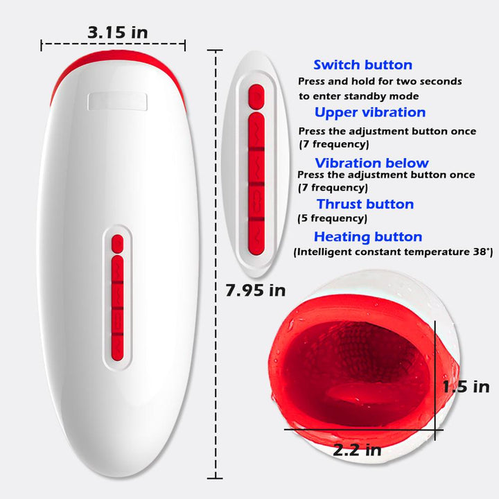Masturbator Vibrator Silicone Automatic Rotation Heating Sucking Oral Sex Cup Adult Intimate Blowjob Machine For Men Adult Sex Toy Store - SexxToys.Shop