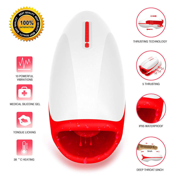 Masturbator Vibrator Silicone Automatic Rotation Heating Sucking Oral Sex Cup Adult Intimate Blowjob Machine For Men Adult Sex Toy Store - SexxToys.Shop