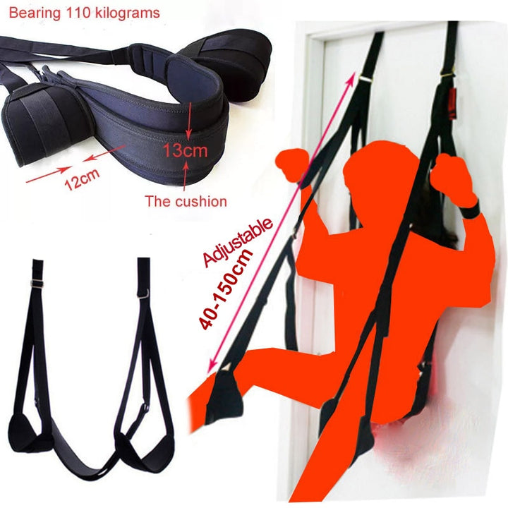 Couples Sex Swing Soft Seat And Leg Pad Indoor Sex Love Flirt Erotic Hanging Door Swing Adult Sex Toys Sex Furniture Fetish BDSM For Men or Women Adult Sex Toy Store - SexxToys.Shop