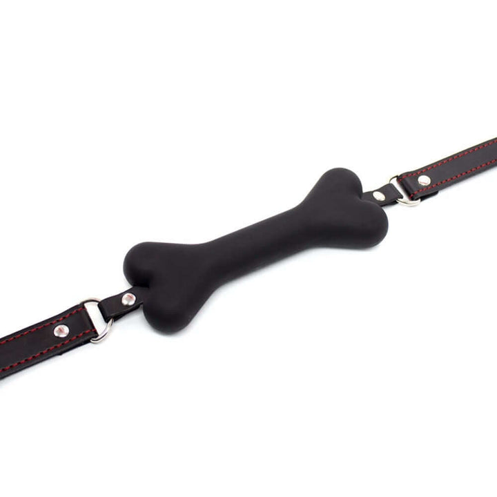 20mm Cute Solid Leather Harness Mouth Silicone Dog Bone BDSM Mouth Plug For Couples Adult Games Adult Sex Toy Store - SexxToys.Shop