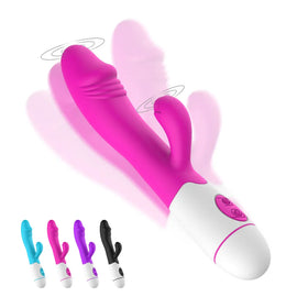 30 Frequency Rabbit Vibrator Dual Vibrating Erotic Anal Vagina For Women G-spot Masturbator - fromasia2america.shop