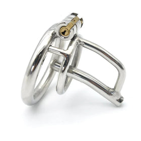 Male Chastity Device Cock Cage Belt with Stealth lock Ring Penis Ring Metal Tube A279 - fromasia2america.shop