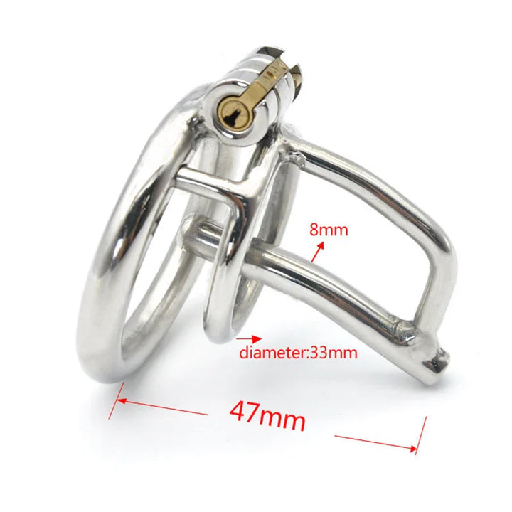 Male Chastity Device Cock Cage Belt with Stealth lock Ring Penis Ring Metal Tube A279 - fromasia2america.shop