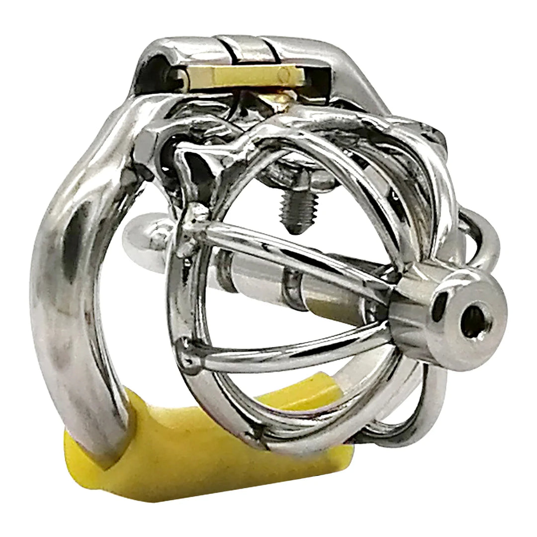 Chastity Device with Urethral Catheter and Anti-Shedding Ring,Cock Cage,Penis Ring - fromasia2america.shop