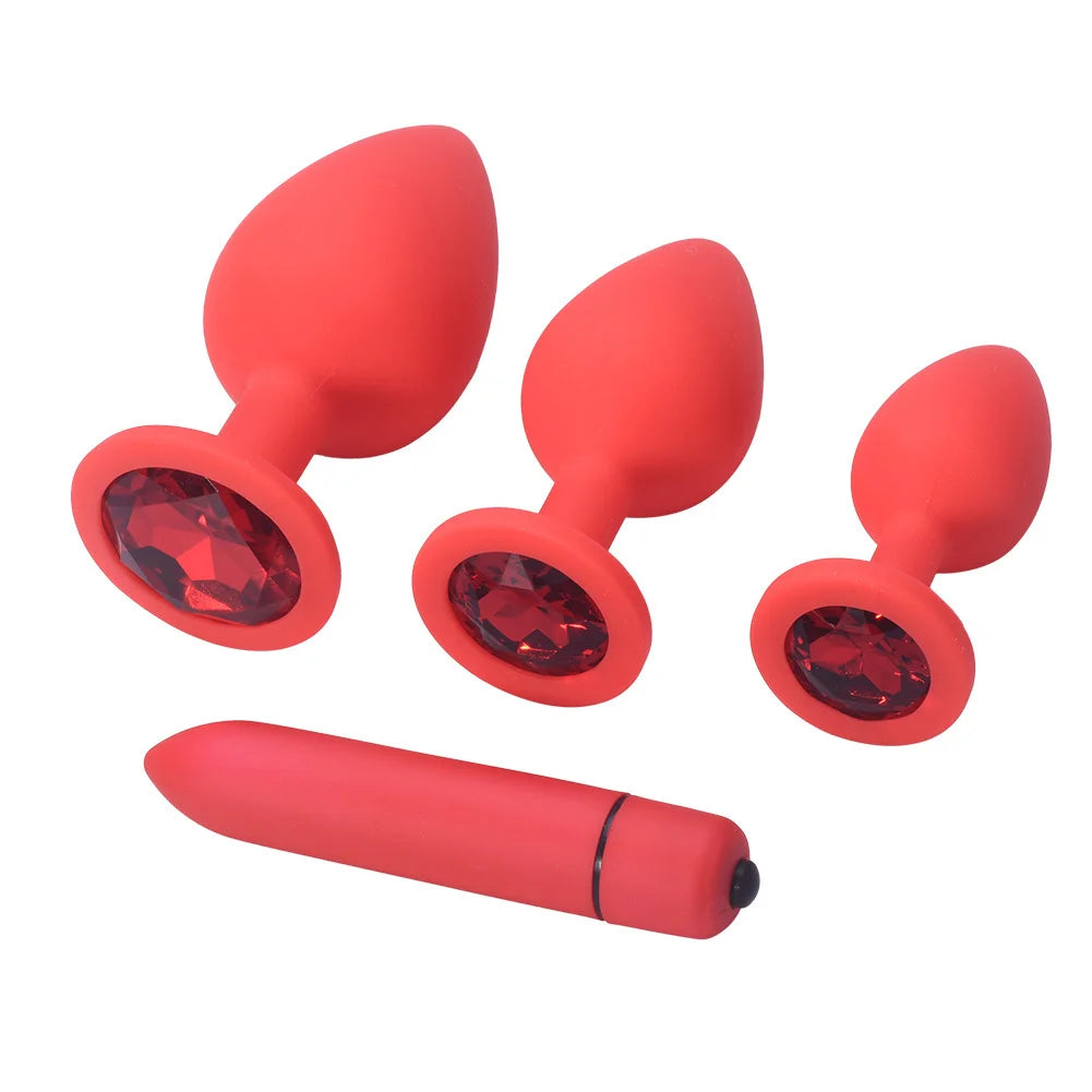 Adult Silicone Anal Plug Dildos Bullet Vibrator Butt Plugs Sex Toys for Women man - fromasia2america.shop