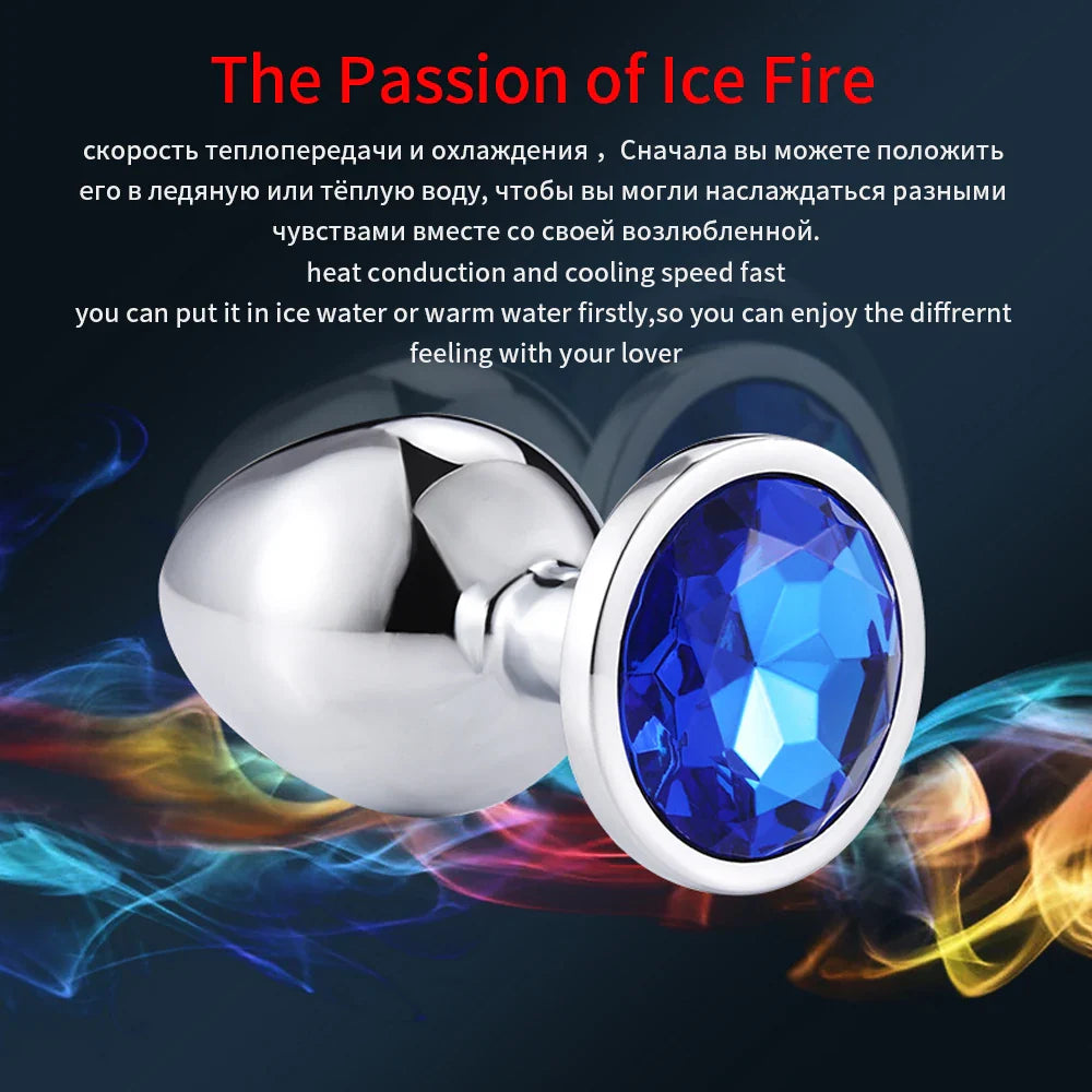 Anal Plug Sex Toys Mini Round Metal Crystal Jewelry Women / Men for Butt Plug - fromasia2america.shop