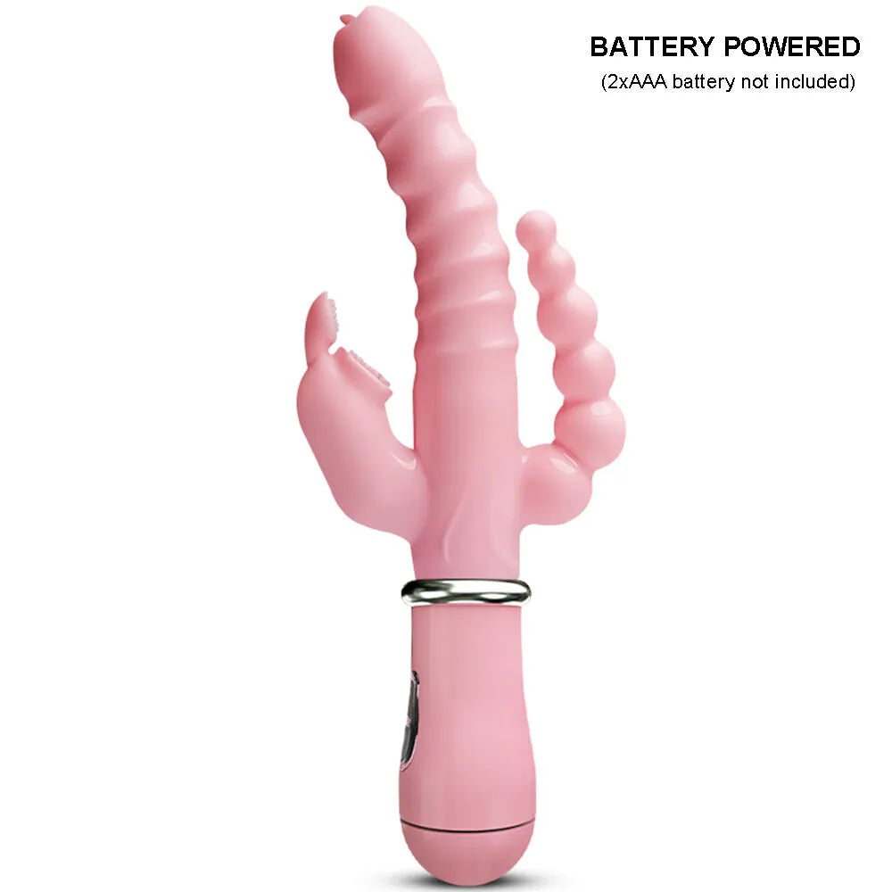 3 In 1 Dildo Rabbit Vibrator Anal Clit Vibrator Sex Toys for Women - fromasia2america.shop