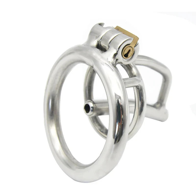 Male Chastity Device Cock Cage Belt with Stealth lock Ring Penis Ring Metal Tube A279 - fromasia2america.shop