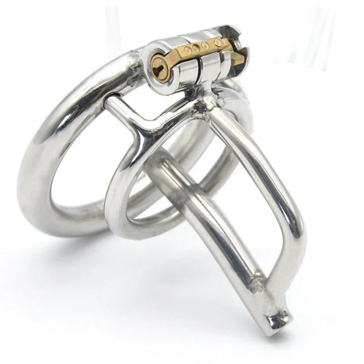 Male Chastity Device Cock Cage Belt with Stealth lock Ring Penis Ring Metal Tube A279 - fromasia2america.shop