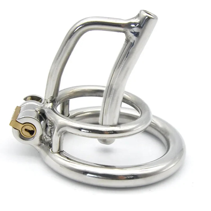 Male Chastity Device Cock Cage Belt with Stealth lock Ring Penis Ring Metal Tube A279 - fromasia2america.shop