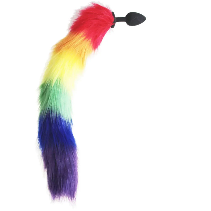 rainbow Fox/Dog Tail silicone Furry Anal Plug Sexy Toys Butt Plug BDSM Flirt Anus For Women - fromasia2america.shop