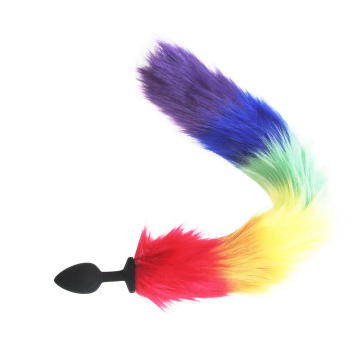 rainbow Fox/Dog Tail silicone Furry Anal Plug Sexy Toys Butt Plug BDSM Flirt Anus For Women - fromasia2america.shop