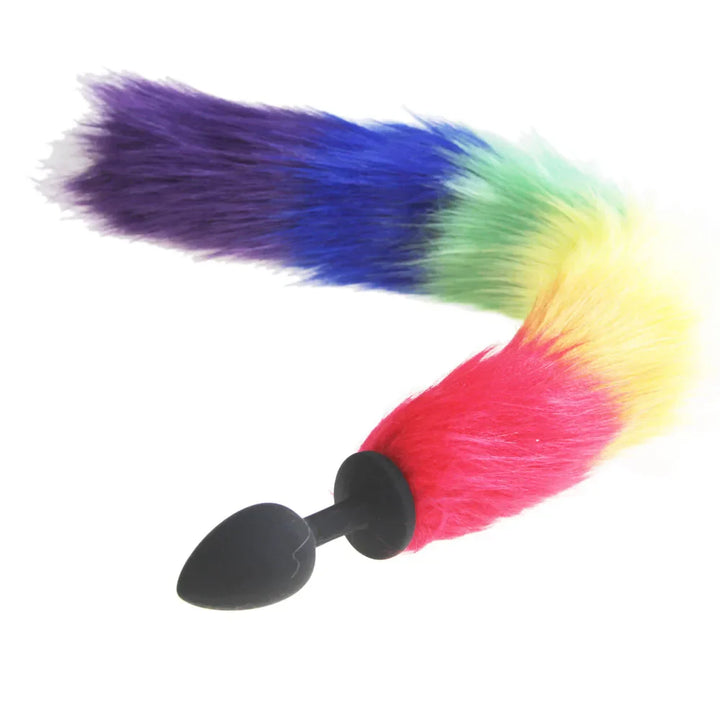 rainbow Fox/Dog Tail silicone Furry Anal Plug Sexy Toys Butt Plug BDSM Flirt Anus For Women - fromasia2america.shop