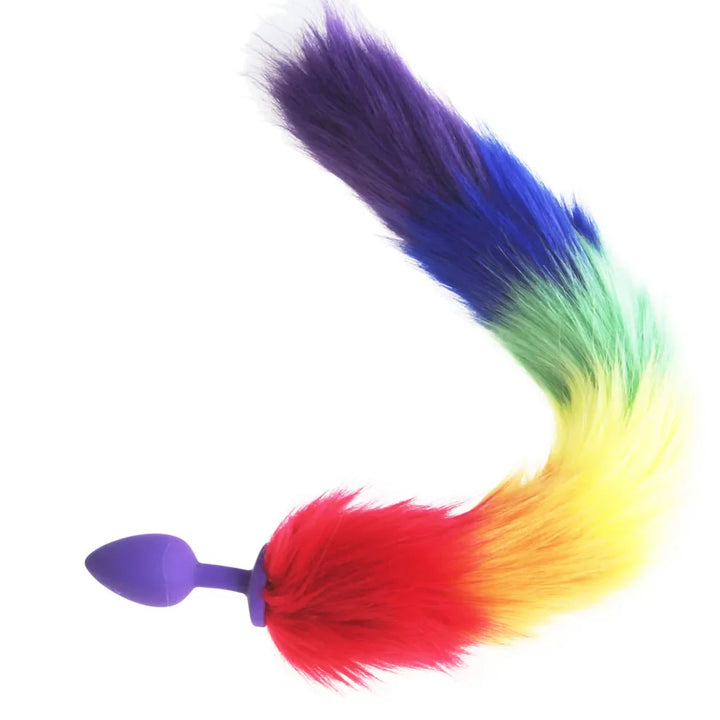 rainbow Fox/Dog Tail silicone Furry Anal Plug Sexy Toys Butt Plug BDSM Flirt Anus For Women - fromasia2america.shop