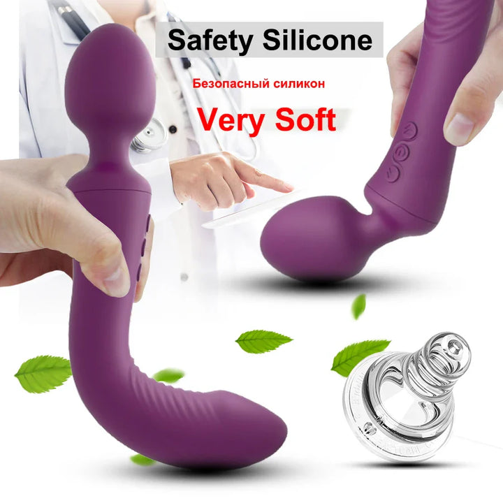 Dual Vibrator Sex Toys for Women Powerful Magic Wand Clitoris Vagina Massage Anal Plug - fromasia2america.shop