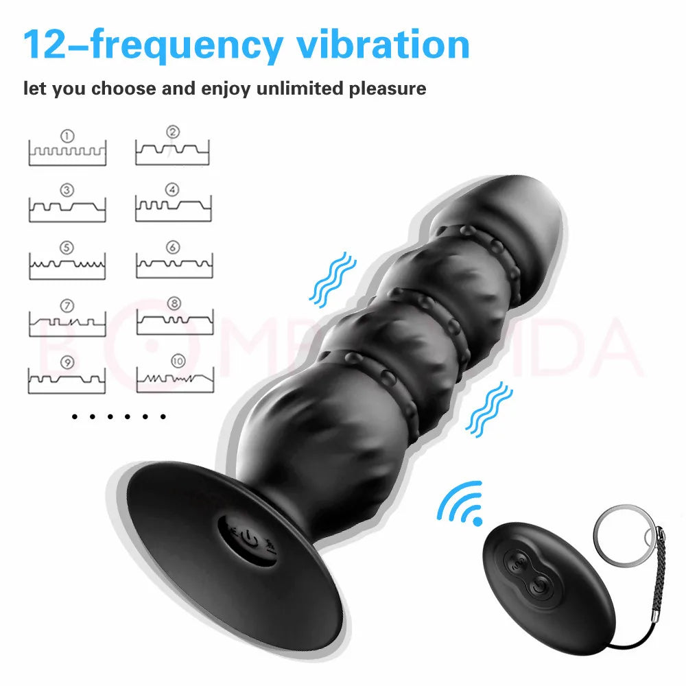 10 Speeds Wireless Remote Anal Dildo Male Prostate Massager Strong Sucker Unisex - fromasia2america.shop