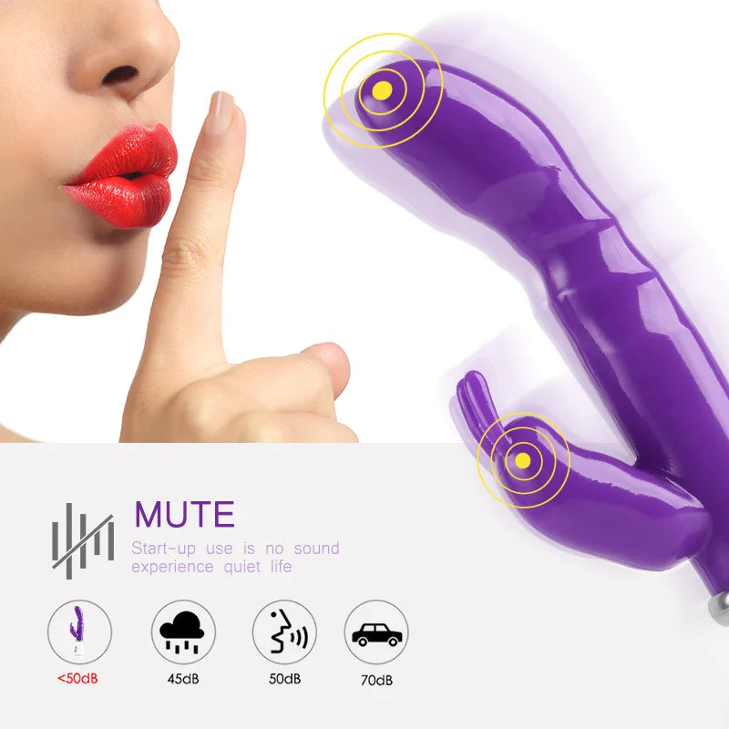 12 Speed Strong Rabbit Vibrator, Clitoris Stimulator G-spot Massager, Sex Toys For Women - fromasia2america.shop