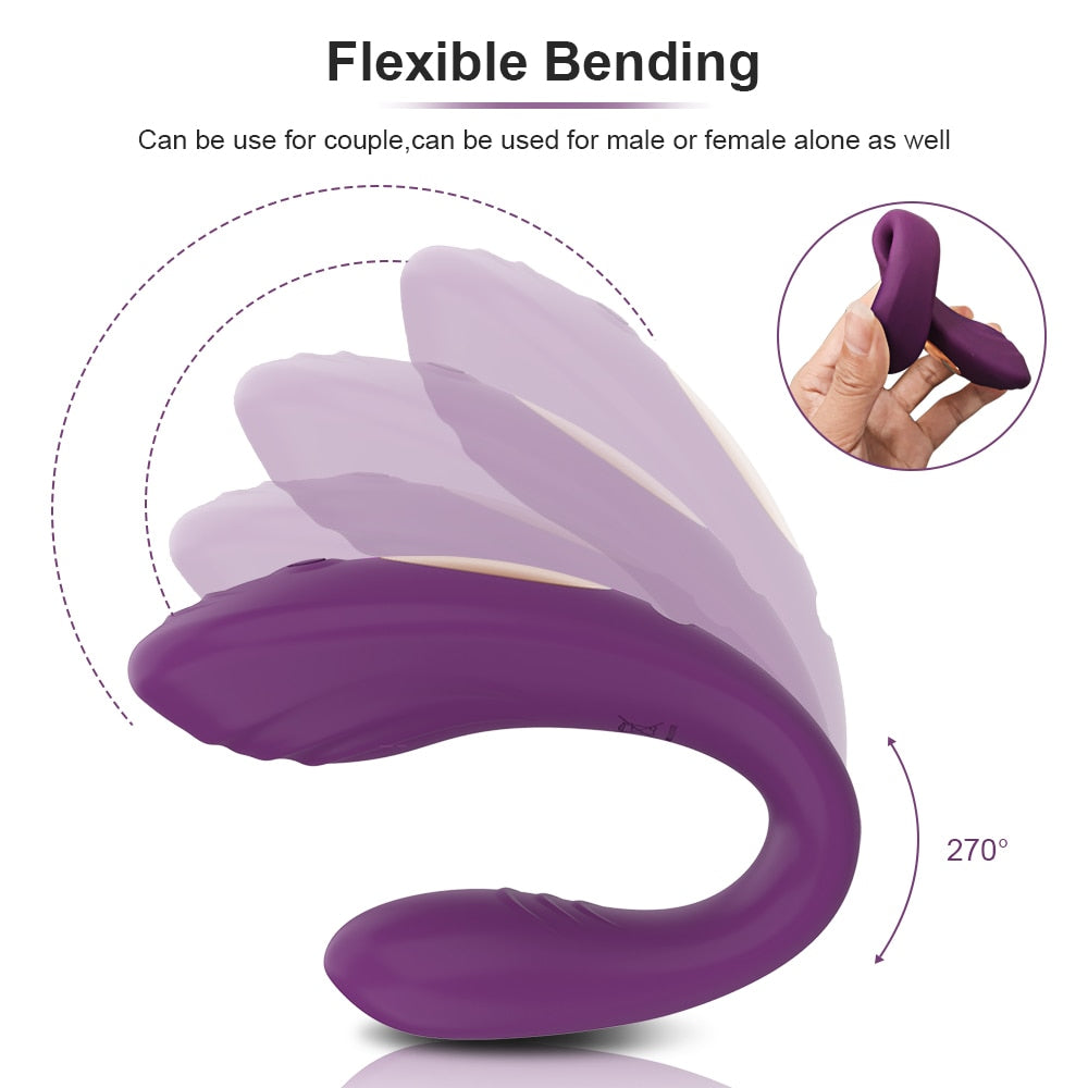 U-shape Wireless Remote Controlled Wearable Dildo Vibrator Female Dual Motor Clit Stimulator for Women