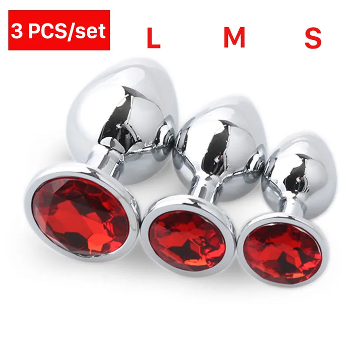 3 Size/set Metal Anal plug butt plug Sex Toys Butt Toys For Women/Men/Couples - fromasia2america.shop