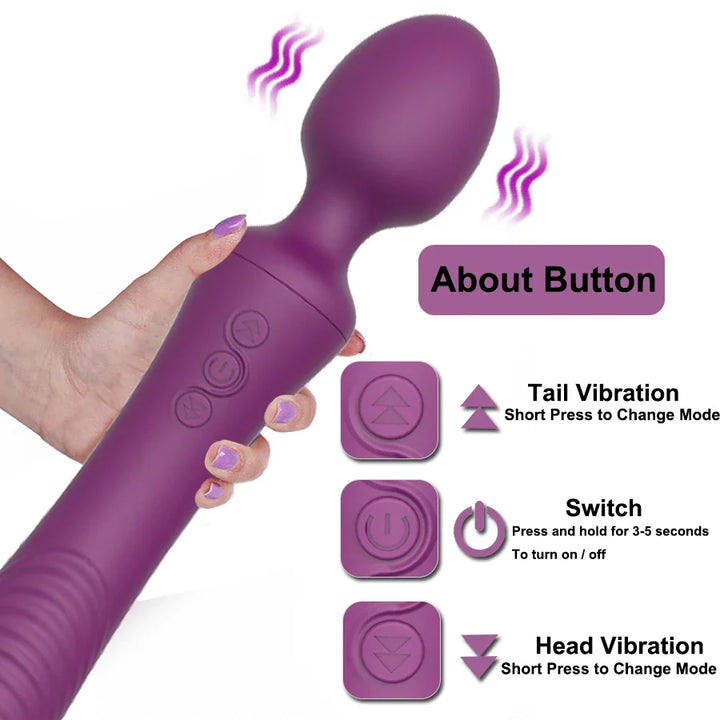 Dual Vibrator Sex Toys for Women Powerful Magic Wand Clitoris Vagina Massage Anal Plug - fromasia2america.shop