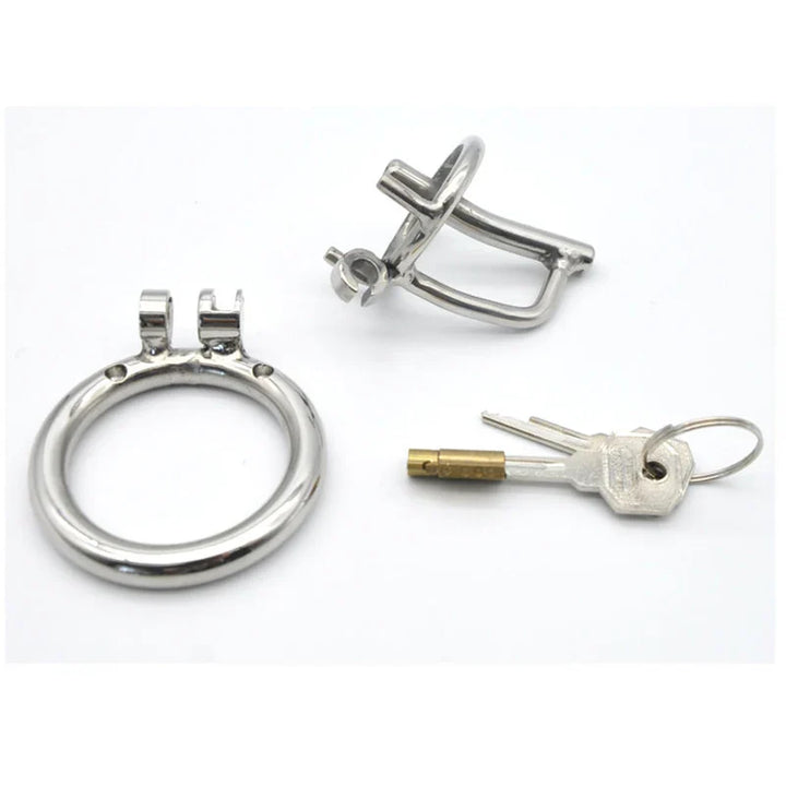 Male Chastity Device Cock Cage Belt with Stealth lock Ring Penis Ring Metal Tube A279 - fromasia2america.shop