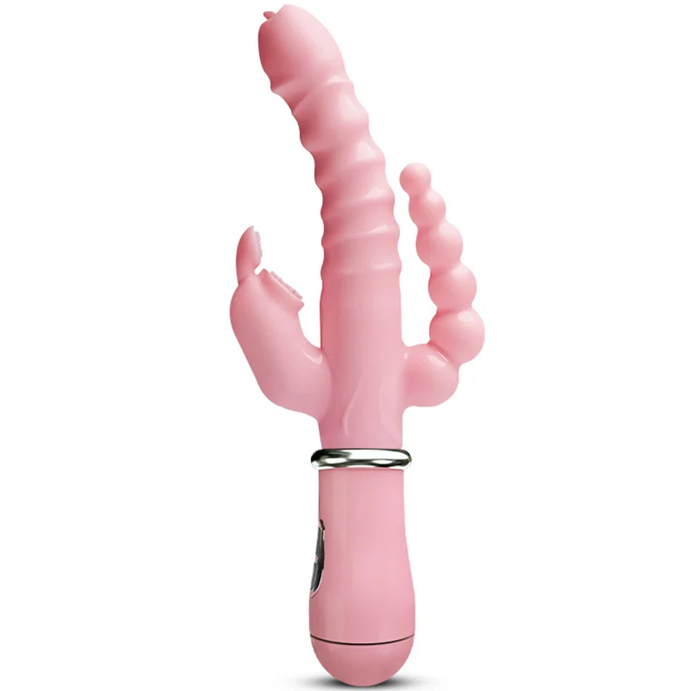 3 In 1 Dildo Rabbit Vibrator Anal Clit Vibrator Sex Toys for Women - fromasia2america.shop