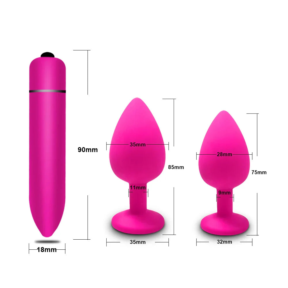 Anal Plug Butt Vibrator Women/Men Soft Silicone Round Shaped Erotic Bullet Analplug - fromasia2america.shop