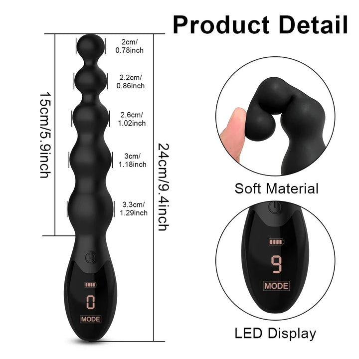 Anal Beads Butt Plug for Women Men Anal Vibrator Prostate Massager= - fromasia2america.shop