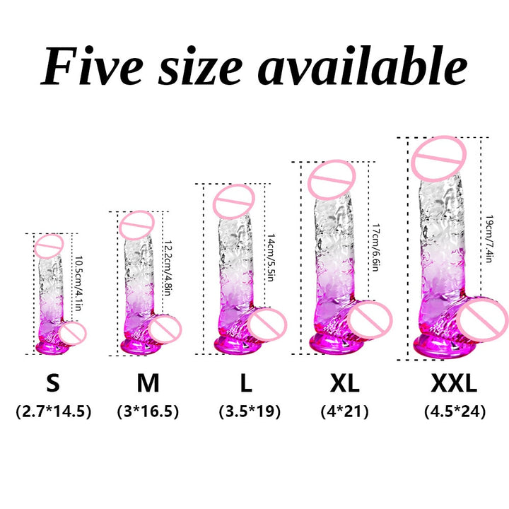 G-spot Massager Clear PVC Masturbator Dildo with Powerful Suction Cup